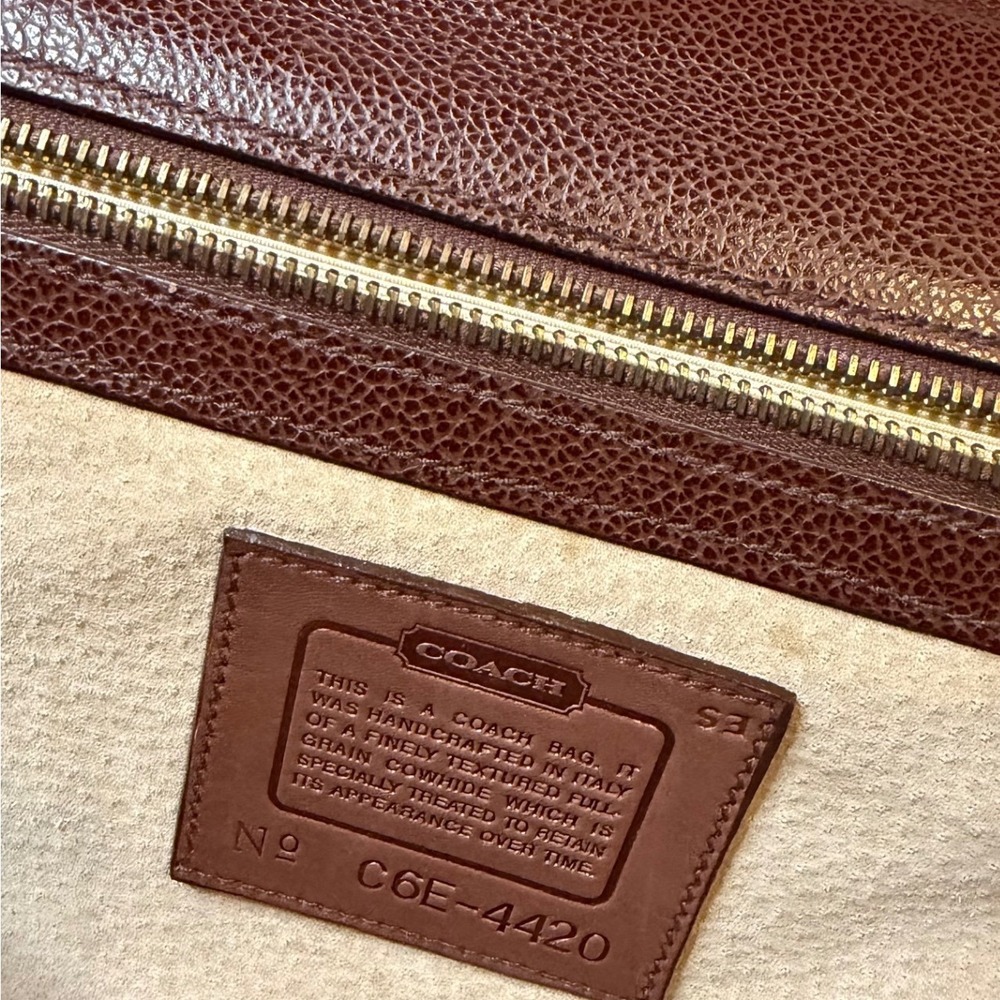Vintage Coach Briefcase Mahogany Brown Textured Leather 4420 - Picture 3 of 7